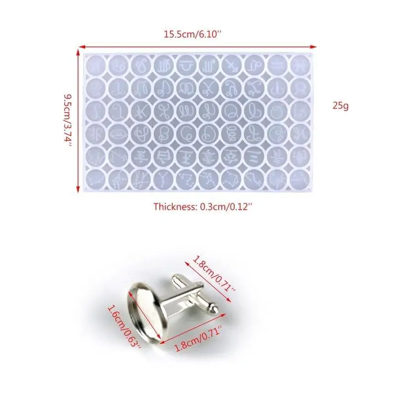 A52E Manschettenknöpfe Manschettenknopf Silikonform Tablett Konstellation Rundes Symbol Hängender Anhänger Ornament Epoxidharz – Detail 6