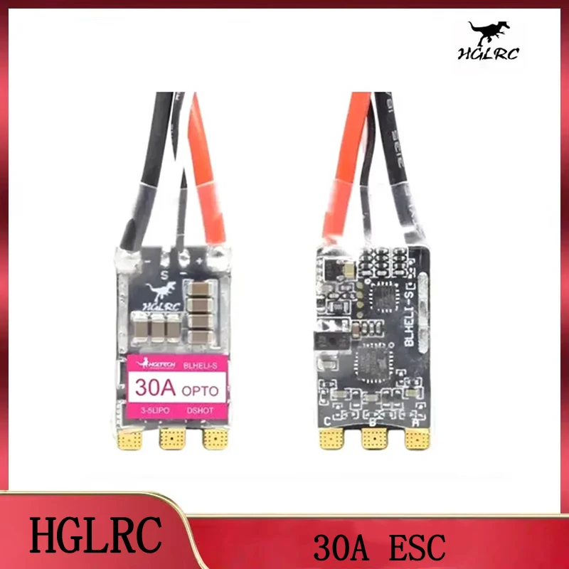 

HGLRC 2025 New 30A Brushless ESC - BLHELI_S 16.5, BB2, DSHOT600, 3-5S, for FPV Racing & RC Freestyle Drones