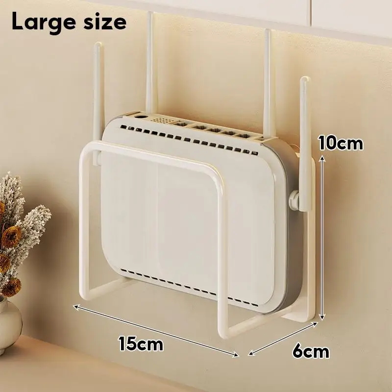 No Punch Wall Router Bracket Self Adhesive Easy Install Shelf for WiFi Routers Set Top Boxes Home Office Organization view 6