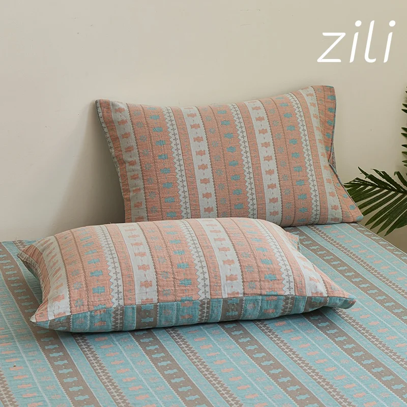 100 Cotton Pillowcase 2 PCS Colorful Stripe Pillow Case Bedding Black Pillow Cover Envelope Pillow Case Cover Nordic