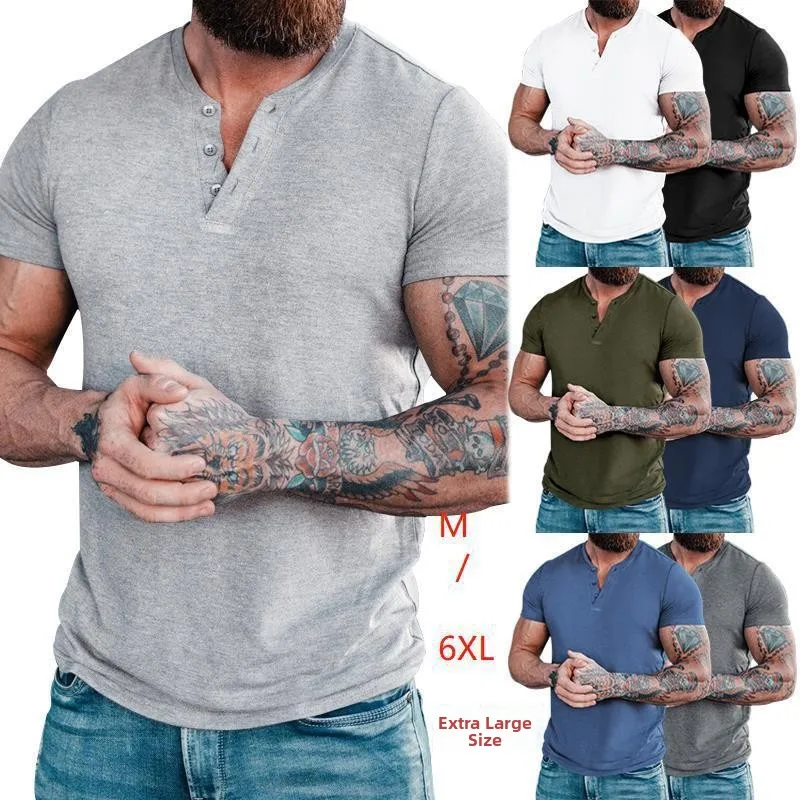 

Summer Casual Wear Henry round Ne ort Sve T-irt Southeast Asia Cross-Border plus Size Comfortable Breathable Clothing