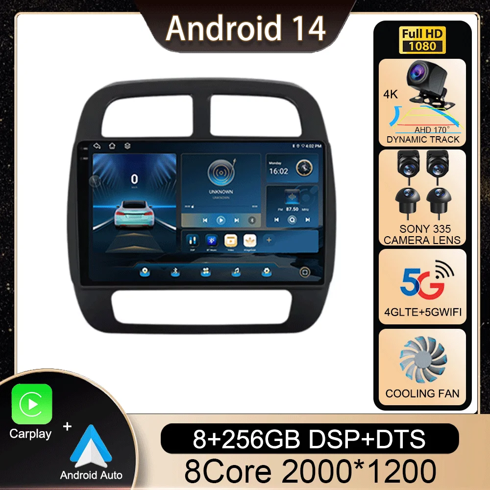 

Android 14 For Renault KWID K-ZE 2018 2019 Car Player Navigation GPS WIFI Radio Stereo Video Multimedia Carplay Auto 360 Camera