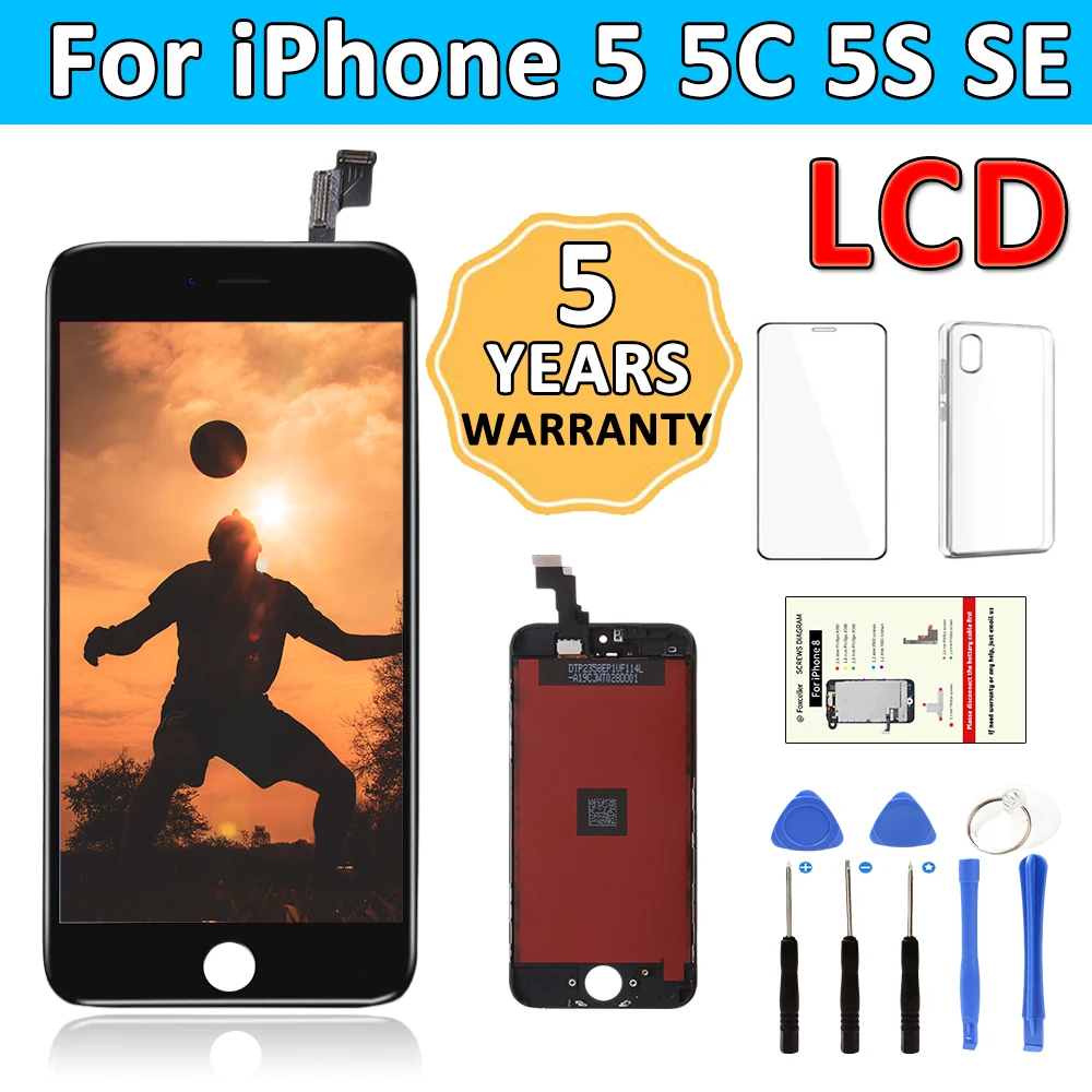 LCD Screen For iPhone 5 5S 5C SE 2016 Display Replacement Kit Touch Digitizer Complete Assembly AAA Quality with Opening Tools