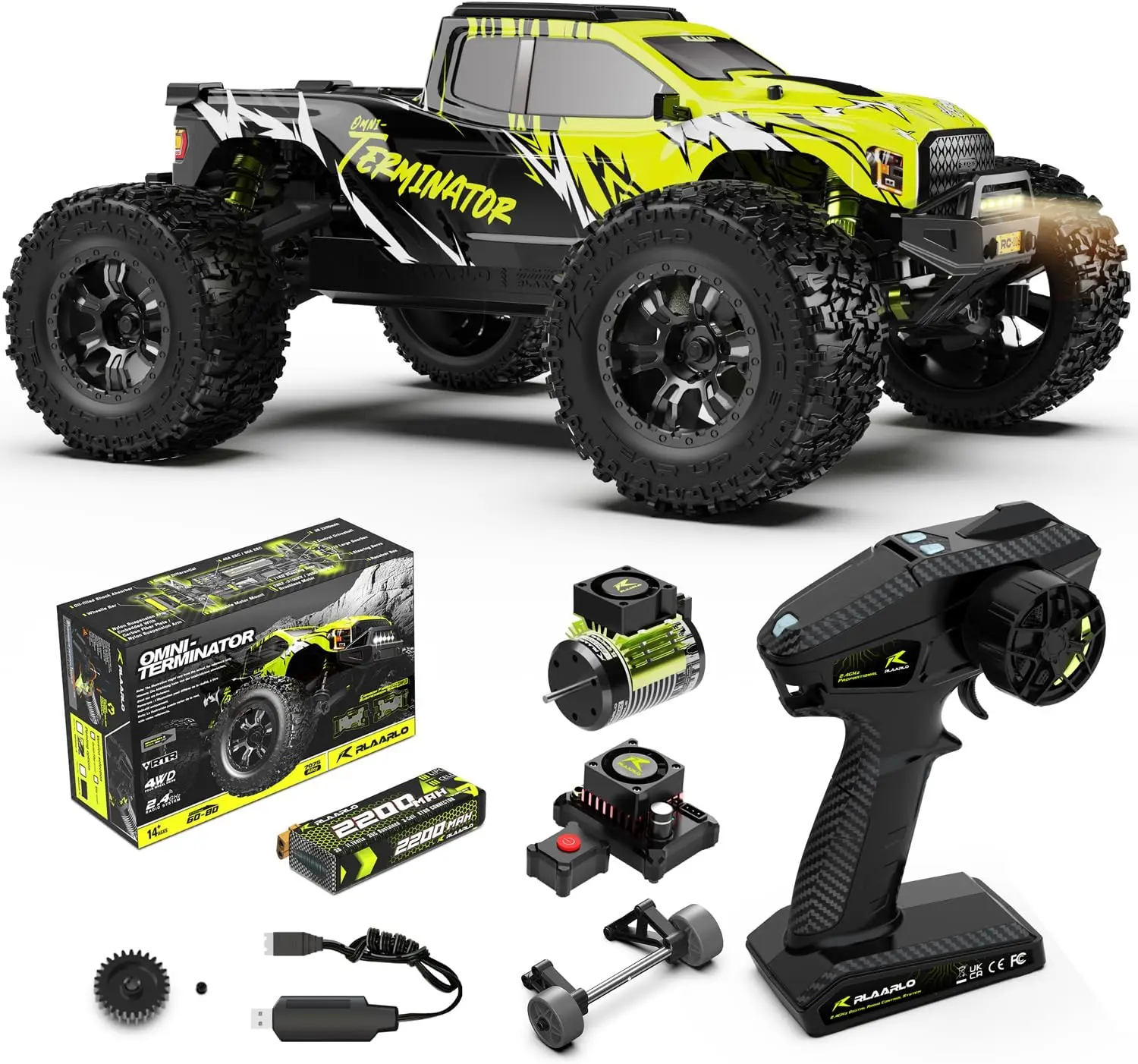 1/10 RTR Brushless Fast RC Cars per adulti, Max 50mph Hobby Electric Off-Road Monster Truck, impermeabile ad alta velocità RC Car 4WD Remo