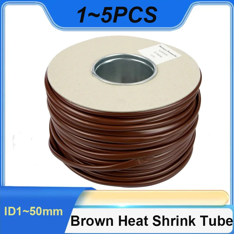 2:1 Brown Cable Sleeve Heat Shrink Tube Dual Wall Adhesive Lined ID1-50mm Waterproof Electrical Insulation Wire Cable Sleeve