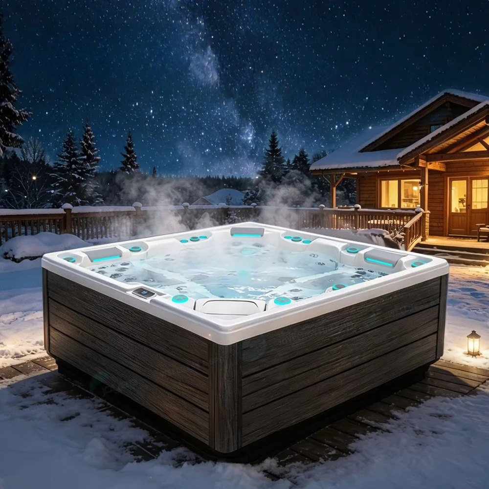

5 Person Outdoor Garden Hot Tub, Elegant Jacuzzi Spa Tub, Pipe Whirlpool Bathtub From Reliable Chinese OEM Supplier