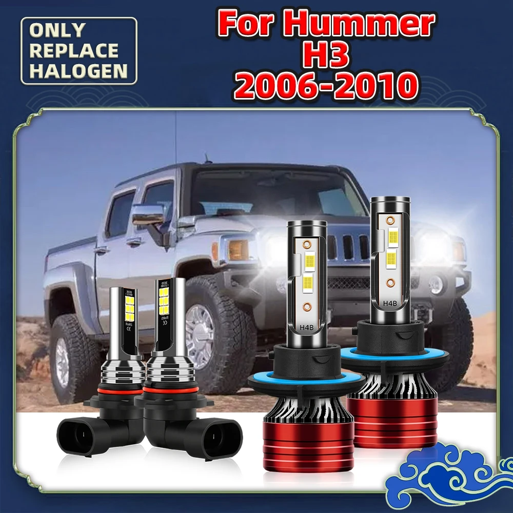 

LED Car Headlights 120W 16000LM Bulbs White / Fog Light 12V Lamps Auto For Hummer H3 2010 2009 2008 2007 2006 Luces Replacement