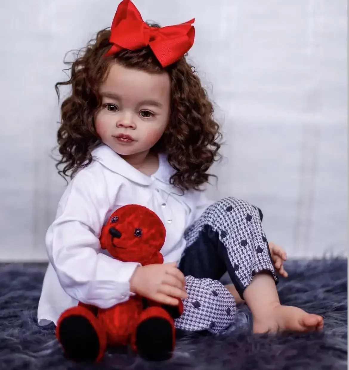 EGO 29 дюймов/75 см Reborn Baby Meili с вьющимися волосами уже готовая кукла