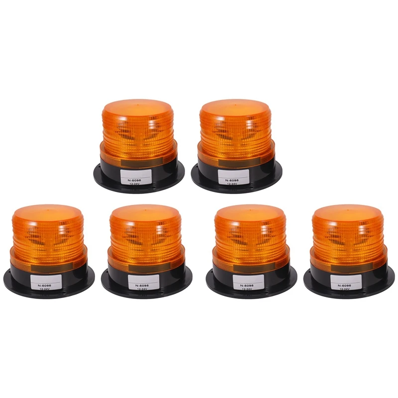 

6 X Amber LED Beacon Strobe Emergency Flashing Light Warning Lamp Truck 12V 24V