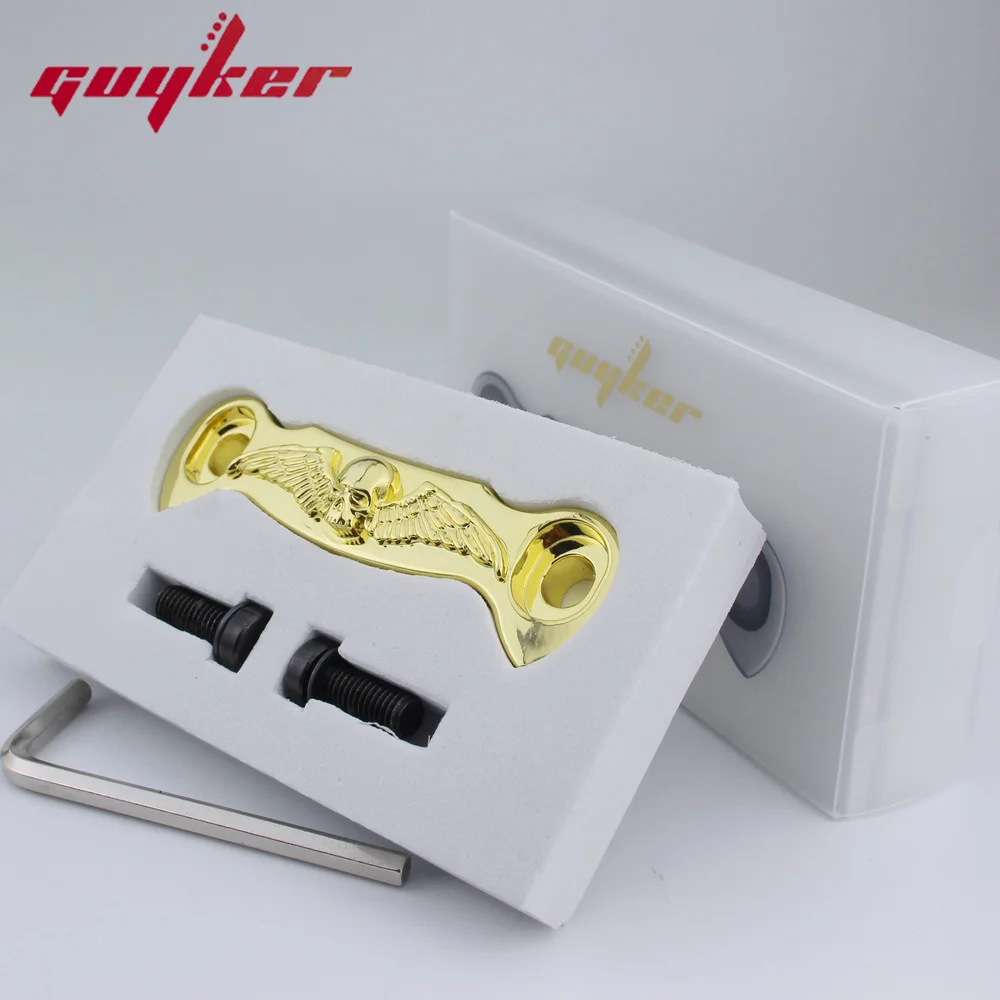 GUYKER Electric Guitar Bridge Stop Bar Tailpiece Skeleton Wings With Studs For EPI LP SG Guitar Four Colors Available