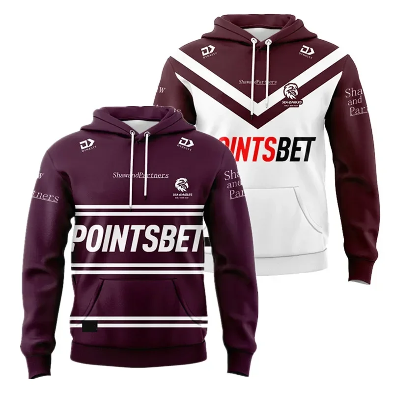 

Customization 2024 Manly Sea Eagles Hoodie Hat Home / Away Rugby Jersey - Mens Size: S-5XL （Print Custom Name Number）