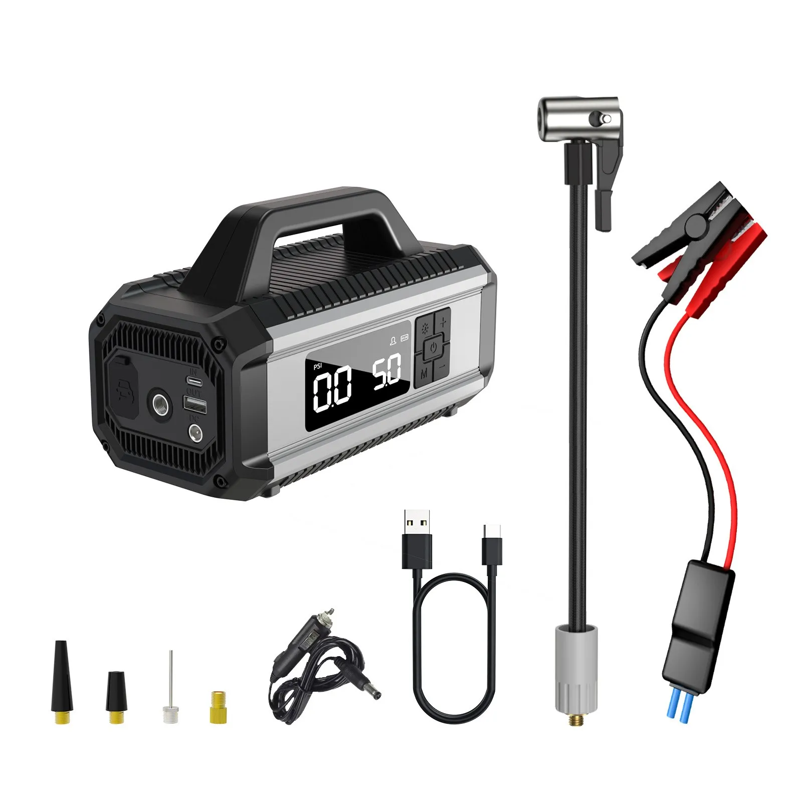

Vehicle emergency start power supply, power rescue multi-function air pump, all-in-one ignition artifact large-capacity charging