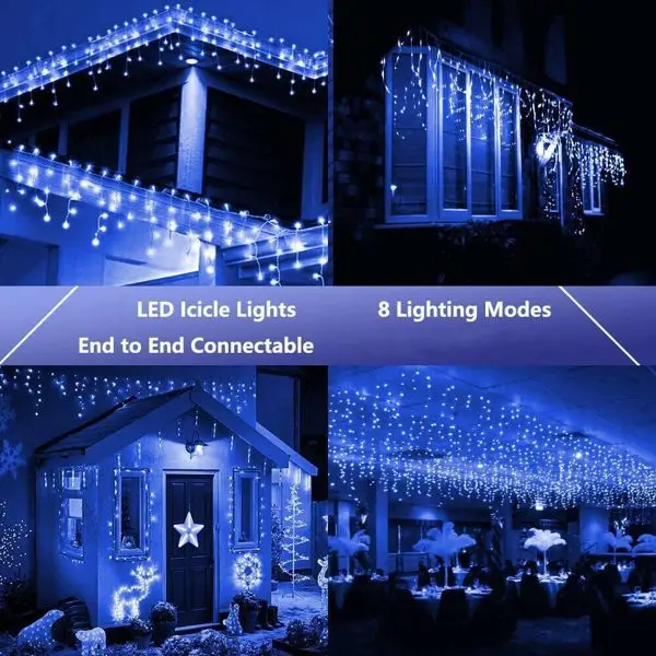 Lumières LED de glaçon de rideau, nickel é, intérieur, extérieur, fête de mariage, Noël