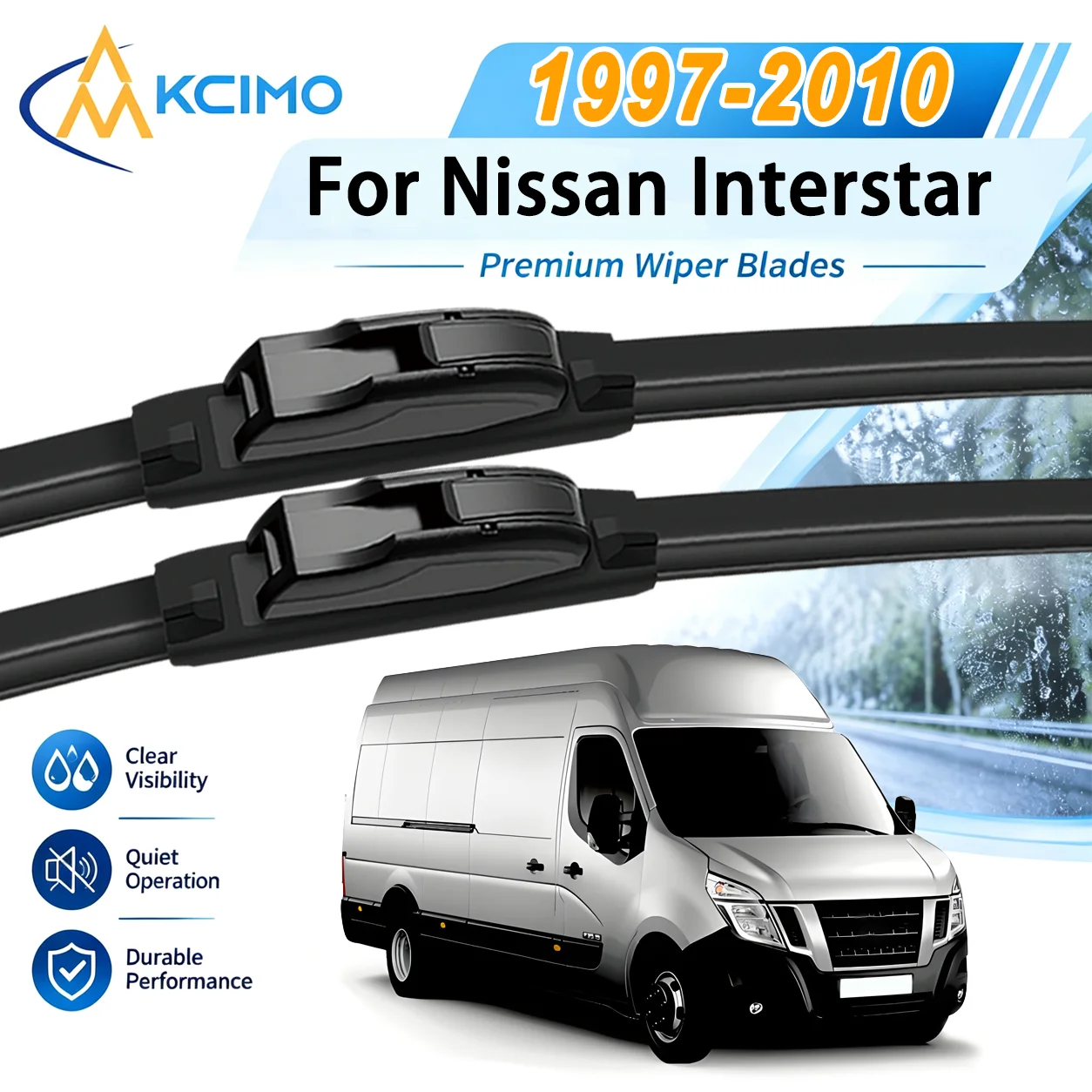 Sturdy Car Windscreen Wipers for Nissan Interstar 1997-2010 Quiet Performance Front Windshield Smooth Wipers Blade Accessories