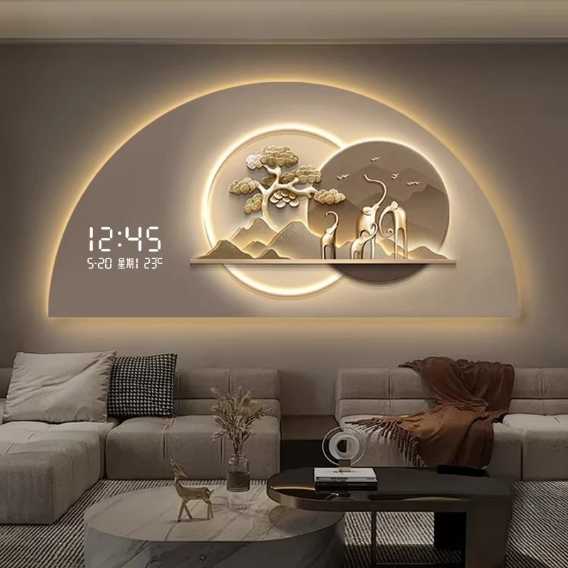 Living Room Wall Clocks Luxury Creativity LED Clock Wall Mounted Digital Display Electronic Wall Clock Murale Lamp Home Decor
