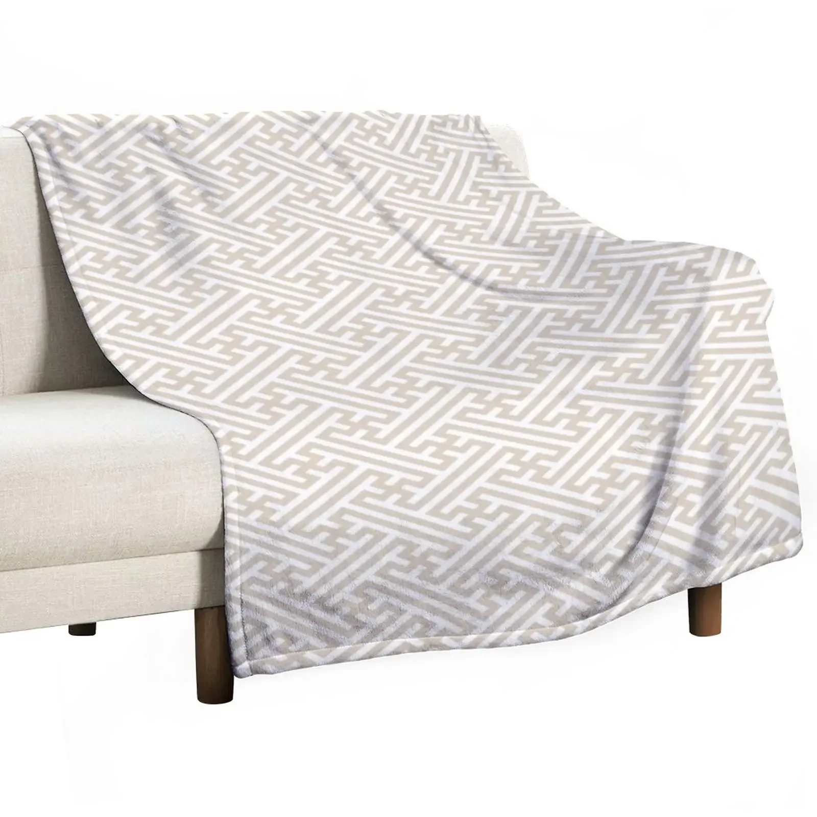 

Sayagata - Japanese Traditional Pattern - Ivory & White Throw Blanket blankets and throws funny gift Blankets