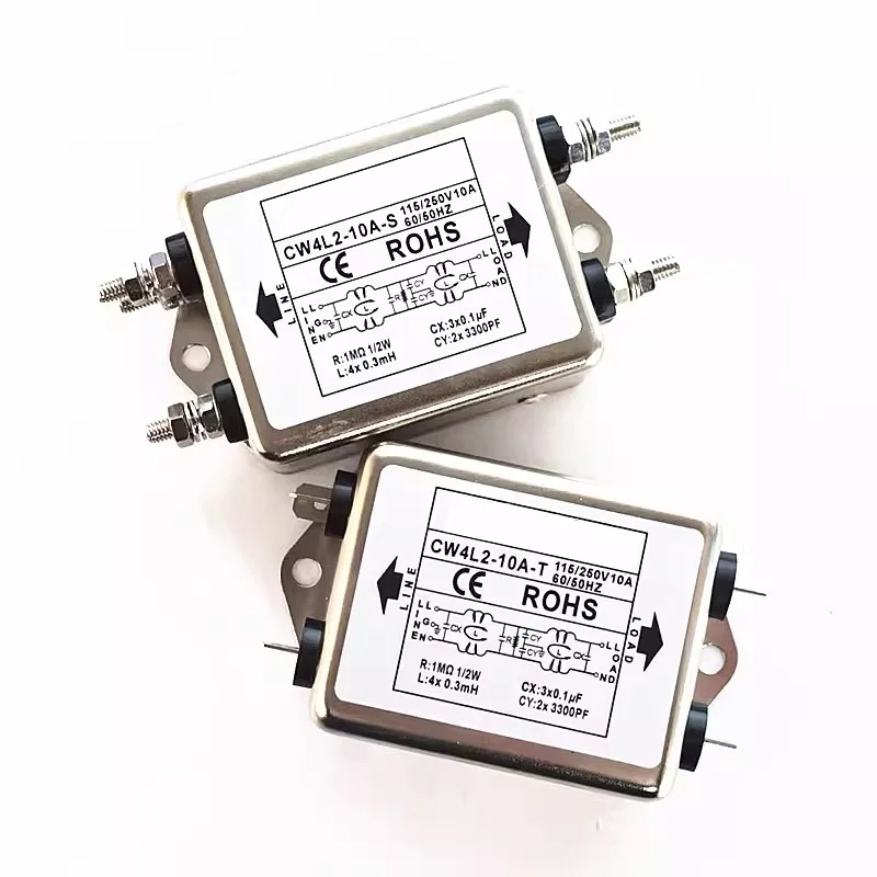 Power EMI Filter CW4L2-10/20A-T/S 3/6/15A Single-Phase Two-Stage Power Filter 115/250V AC 50/60HZ For Laser Machine