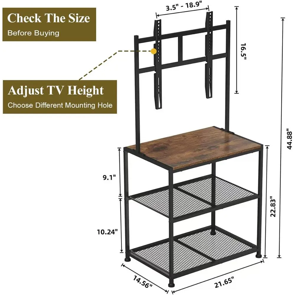 حامل تلفزيون زاوية صغير مقاس 23 بوصة إلى 50 بوصة مع أرفف تخزين لغرفة المعيشة وغرفة النوم، وحوامل تلفزيون أرضية عالمية مع #2