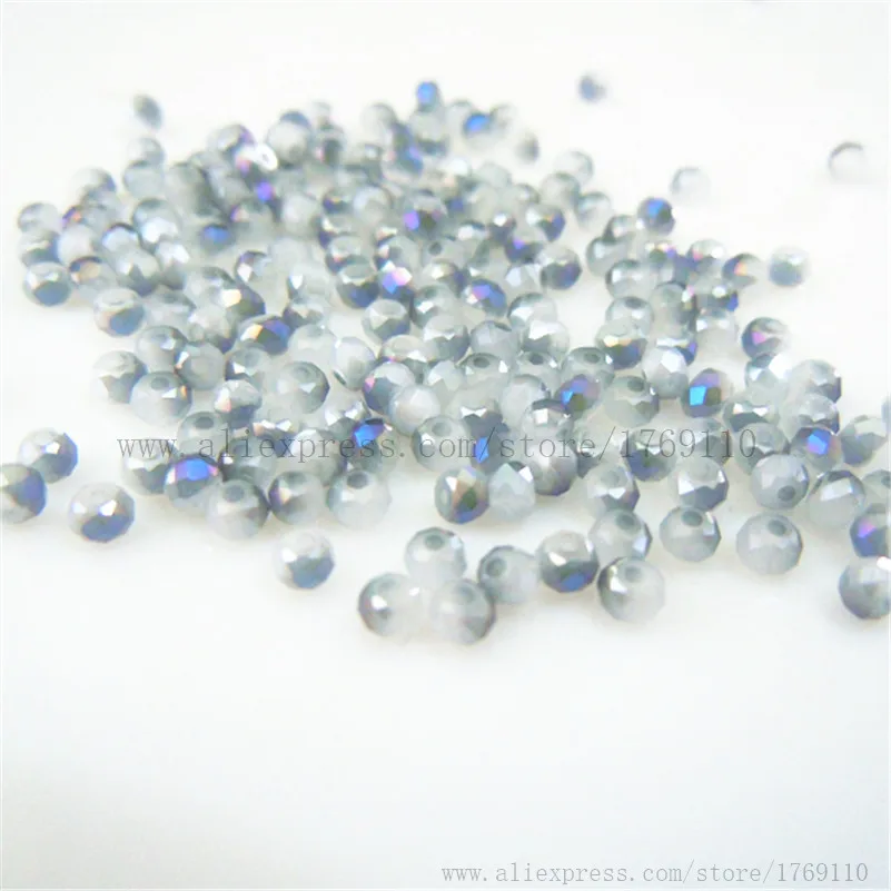 Isywaka Hot Purple 170pcs 2mm Rondelle Austria faceted Crystal Glass Beads Loose Spacer Round Bead for Jewelry Making