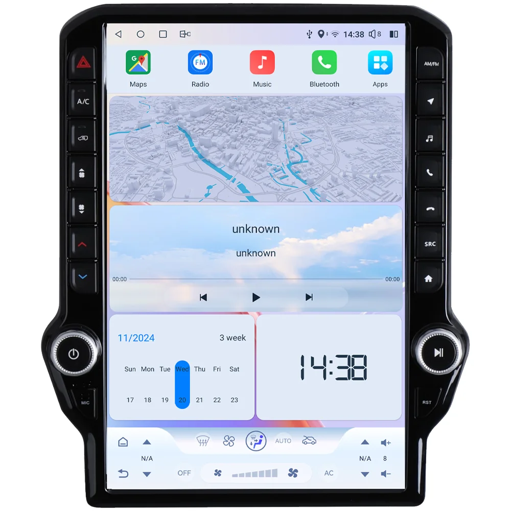14.5 Inch Qualcomm Voor Dodge RAM 1500 2500 3500 2013-2018 Autoradio Android 15 Carplay Auto Scherm 4G Stereo GPS Video Speler - afbeelding 2