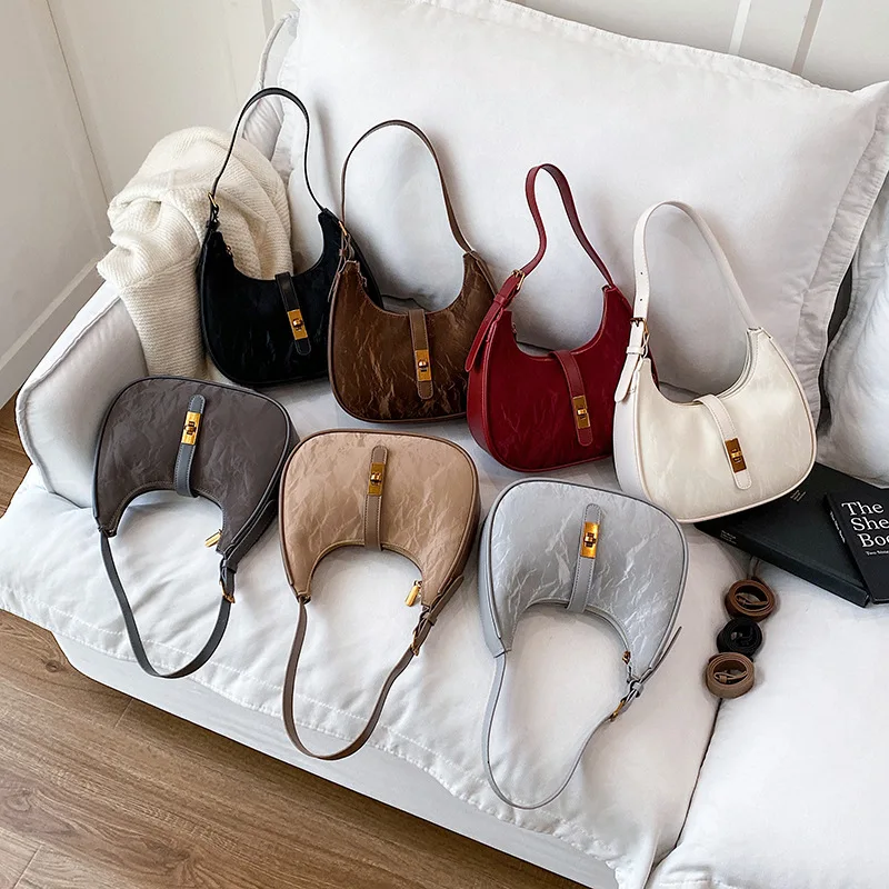 

2025 New Vintage Underarm Bag for Women, Genuine Leather Multi-way Shoulder Crossbody Purse, Retro Chic Large Capacity Tote