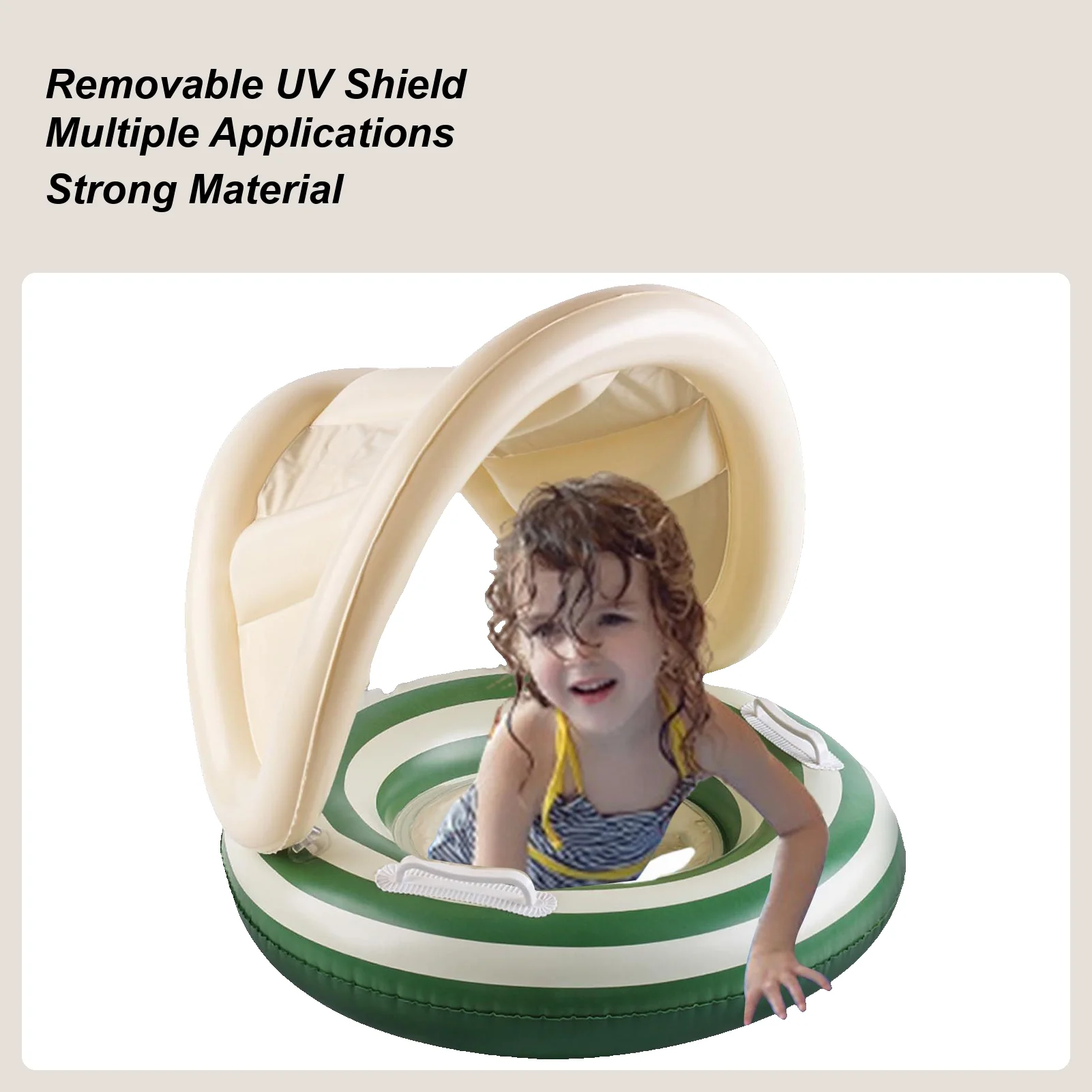 Baby Swimming Pool Floats Toddler Floating Seat Adjustable Float Trainer With Sunshade For Babies Toddler Kid Puddle