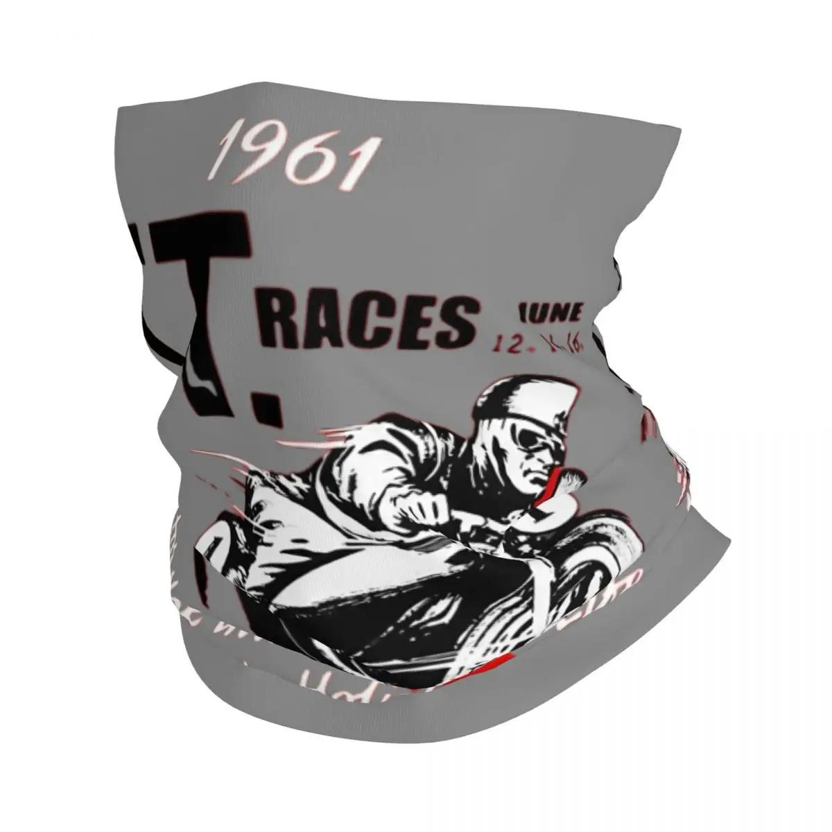 Isle Of Man TT 1961 Motorbike Bandana Neck Cover Printed Motorcycle Racing Balaclavas Wrap Scarf Cycling Headwear Outdoor Sports