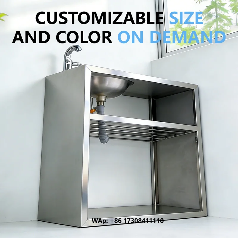 Factory Direct 304 Stainless Steel Industrial Design Rectangular Bowl Freestanding Hand Wash Basin OEM ODM Custom Pedestal Sink