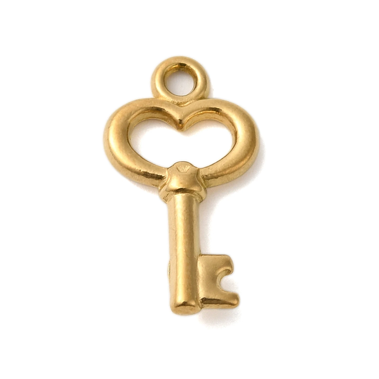 

20pcs Heart Key Charm 304 Stainless Steel Pendants Real 18K Gold Plated for Couple DIY Necklace Bracelet Accessories Crafts