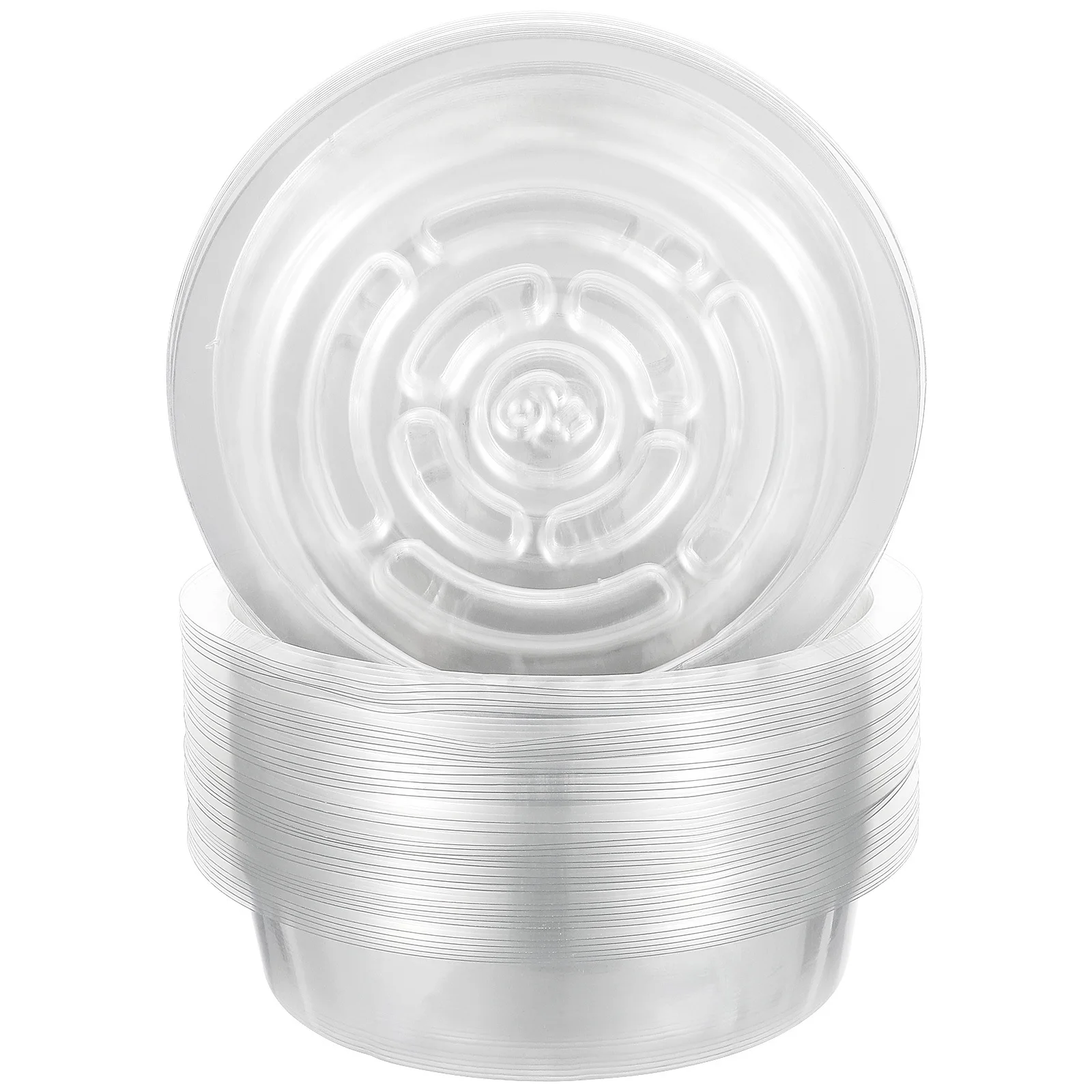 

50Pcs Clear Plastic Flower Pot Tray Stable Saucer for 13cm Pots Indoor Outdoor Garden Succulent Planter Plate