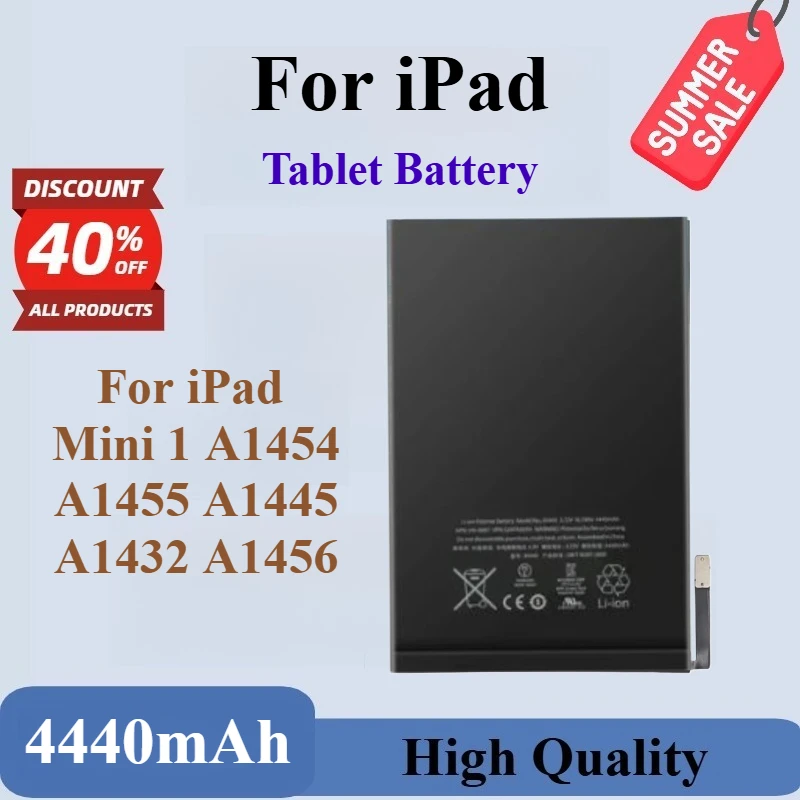 

High Quality Brand New ReplaceableTablet Battery 3.8V 4440mAh For iPad Mini 1 A1454 A1455 A1445 A1432 A1456