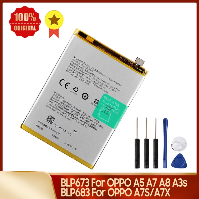 

Production 2024 Replacement Battery BLP673 BLP683 For OPPO A5 A7 A8 A3s A7S A7X Phone Battery Quality Batteries With Tool