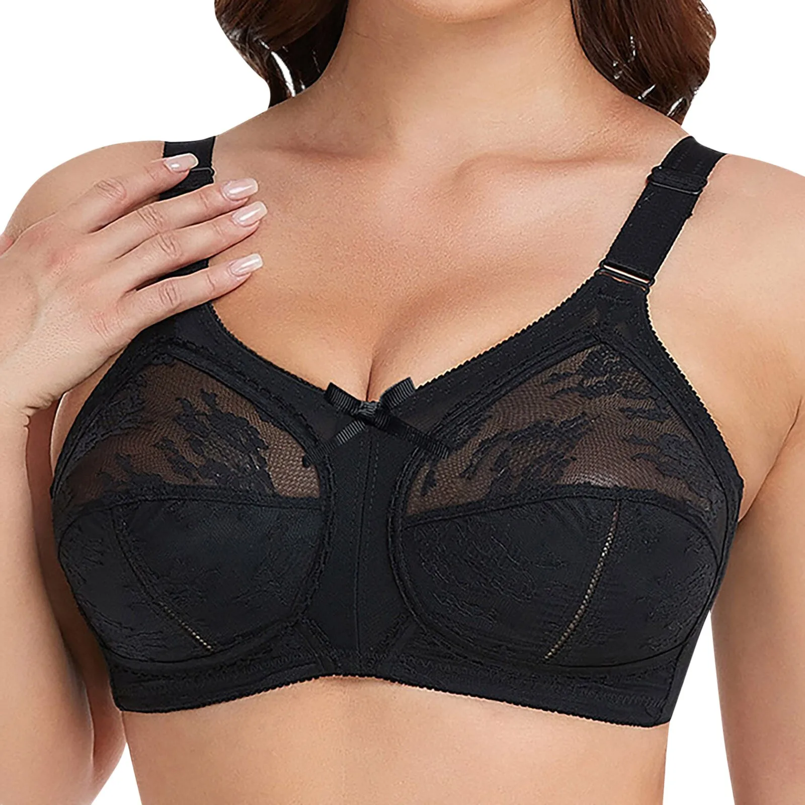 18 Fancy Women Underwear Bras Women'S Plus Size Bra Minimiser Lace Full Coverage Firm Hold Non Padded 18 Fantezi Kadin Ic Giyim