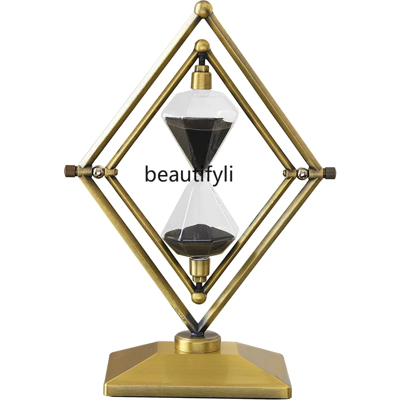 

Creative geometric time hourglass timer ornament light luxury soft decoration niche office study decoration