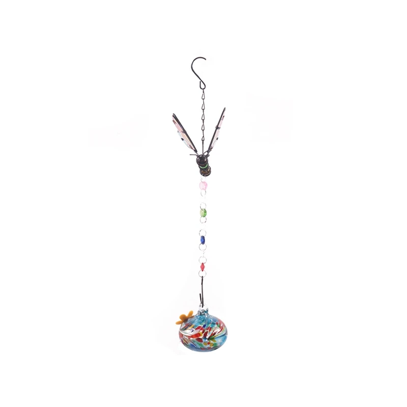 Charming Wind Chimes Hanging Bird Feeder With Flower Shape Feeding Ports Durable Easy Install