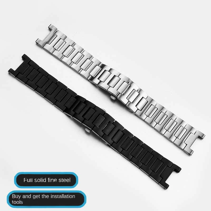 16*8mm 18*10mm 20*12mm Concave Stainless Steel Watchband for Car-tier PASHA Series WSPA0013 W31077U2 W3108555 Strap Bracelet