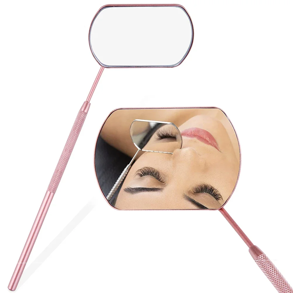Specchio grande controllo ciglia finte ciglia specchio per trucco ingranditore in acciaio inossidabile specchio per bocca dentale forniture per estensione ciglia