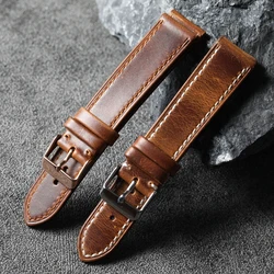 Handmade Short Italian Cowhide Leather Bracelet, 18 19 20MM Vintage Style, Genuine Leather Soft Bracelet, Size S, Men's and Wome