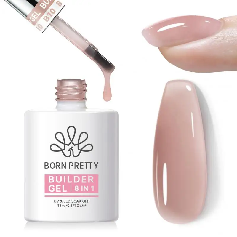 BORN PRETTY 15 ml 8 in 1 Building Nail Gel Extension Base Gel Nail Shaping Aquarel Mengen Slip Oplossing Multifunctionele Gel