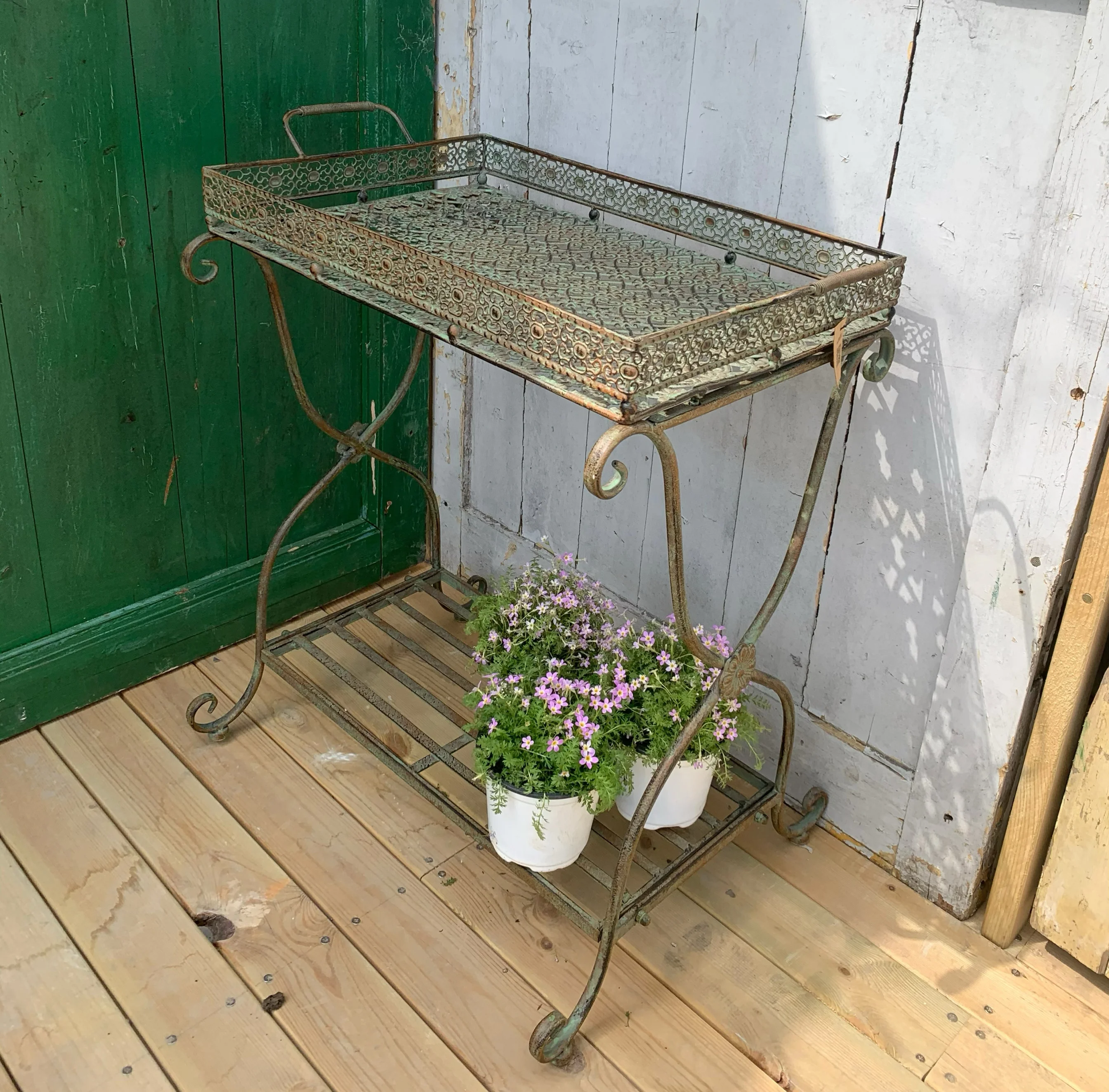 

Garden Garden Home Grocery Double Layer Flower Rack Shelf Coffee Table