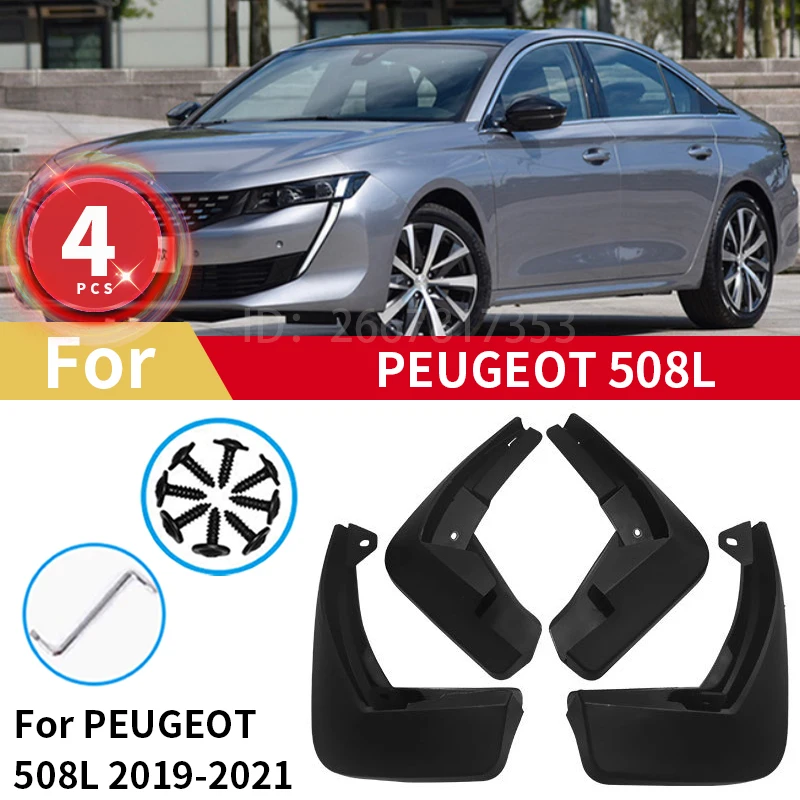 

4pcs MudguardS For Peugeot 508 508L Mud Flaps 2019 2020 2021 Mudflaps Splash Guards Front Rear Fender Mud Guard Car Accessories