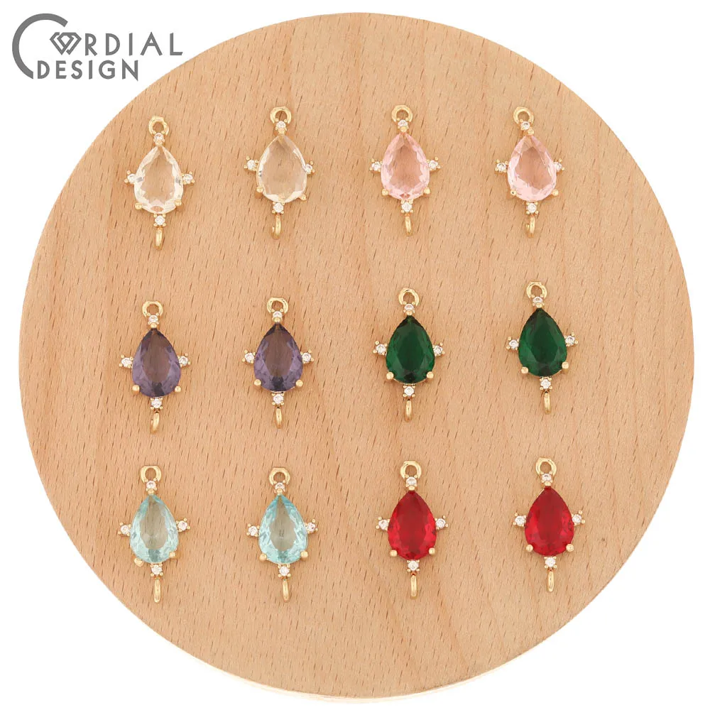 

Cordial Design 100Pcs 10*20MM Jewelry Accessories/CZ Charms/Hand Made/Earring Findings/DIY Making/Crystal Connector For Bracelet