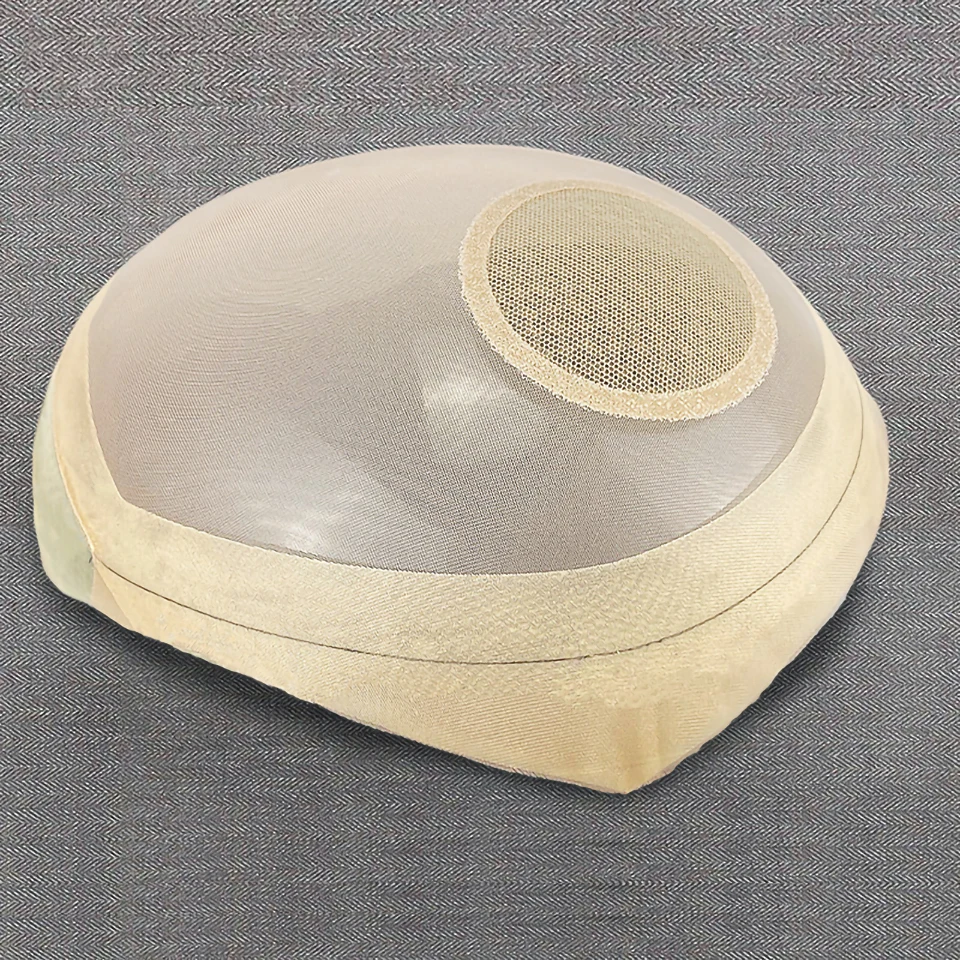 

Ice silk simulation hair block wig head top replacement block forehead seamless invisible hairline replacement bald wig high-def