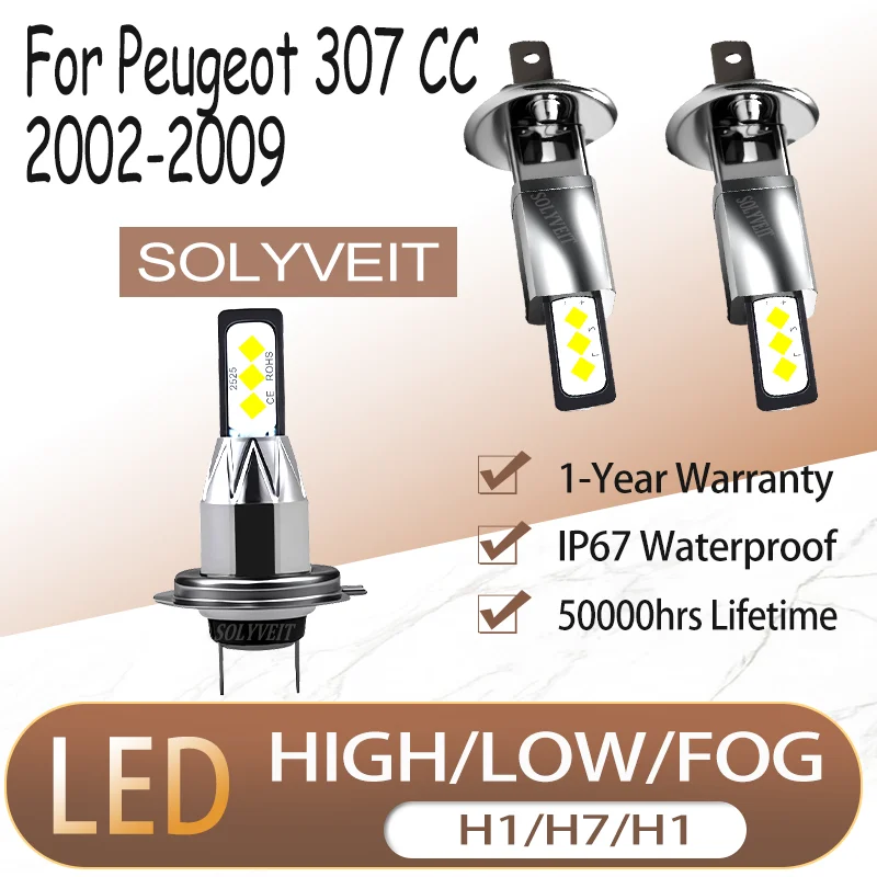 

Simple Setup IP67 Waterproof H1 H7 H1 HIGH LOW FOG LED HEADLIGHTS For Peugeot 307 CC 2002 2003 2004 2005 2006 2007 2008 2009
