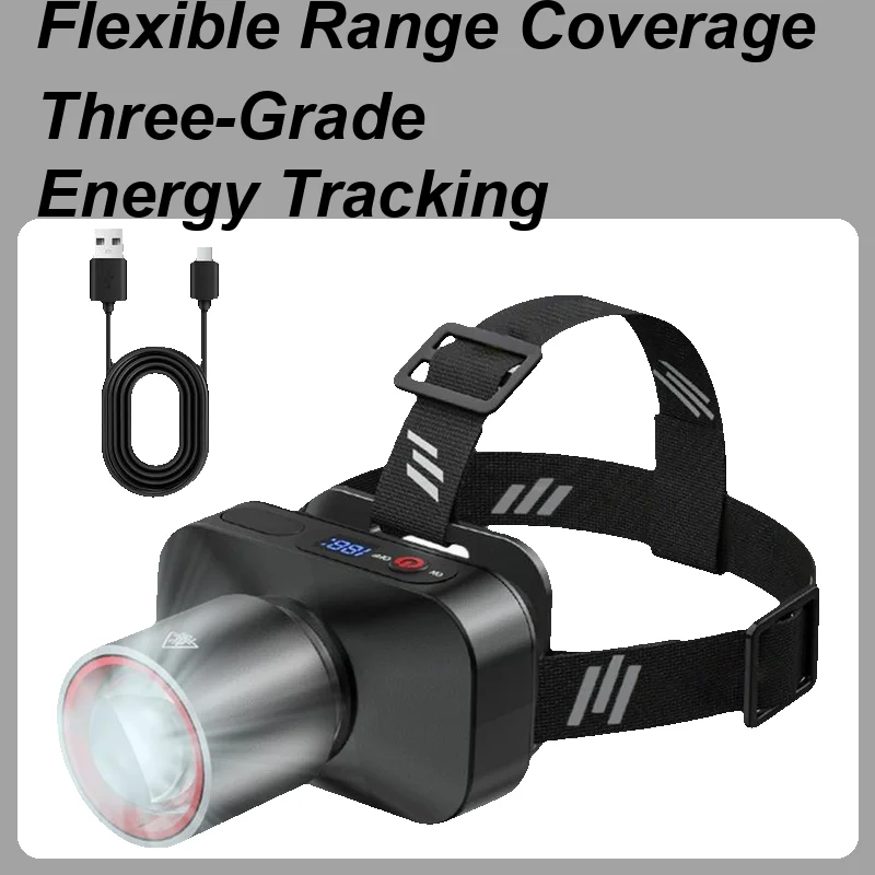 

Headlamp Rechargeable Headlamps For Adults Rechargeable Adjustable Brightness Ultra Bright Lightweight Waterproof 90 Degree