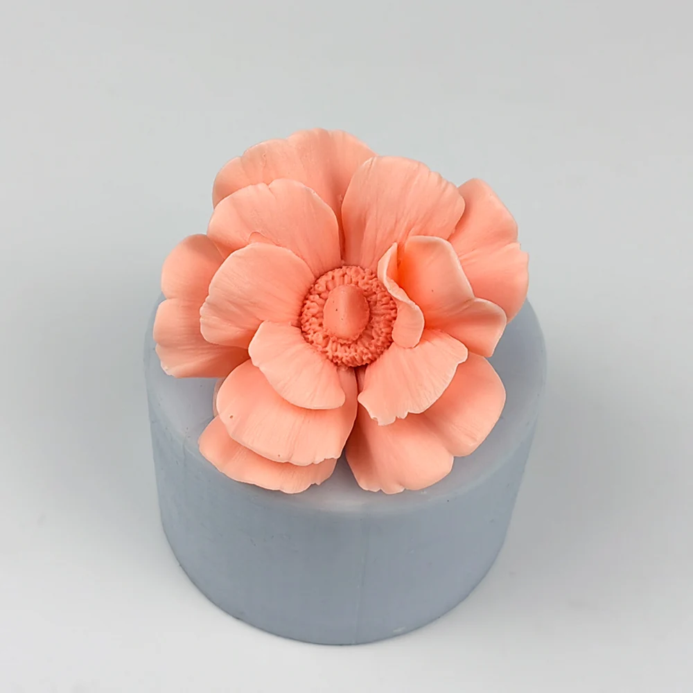 3D Flowers Peach Blossom Silicone Mold Bloom Shape Cake Chocolate Candle Soap Mould DIY Aromatherarpy Household Decoration Tools