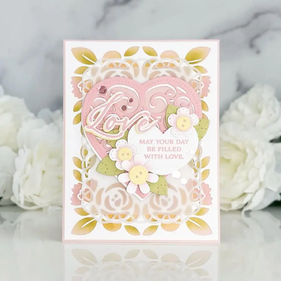 مجموعة أزهار عيد الحب لعام 2025 قوالب القطع المعدنية لتزيين سجل القصاصات بنفسك قالب النقش لوازم بطاقات المعايدة