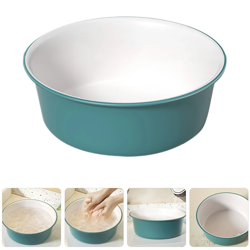 

Contrast Color Plastic Thickened Face Cleansing Wash Basin Large Capacity Round PP Tub Portable Durable for Bathroom