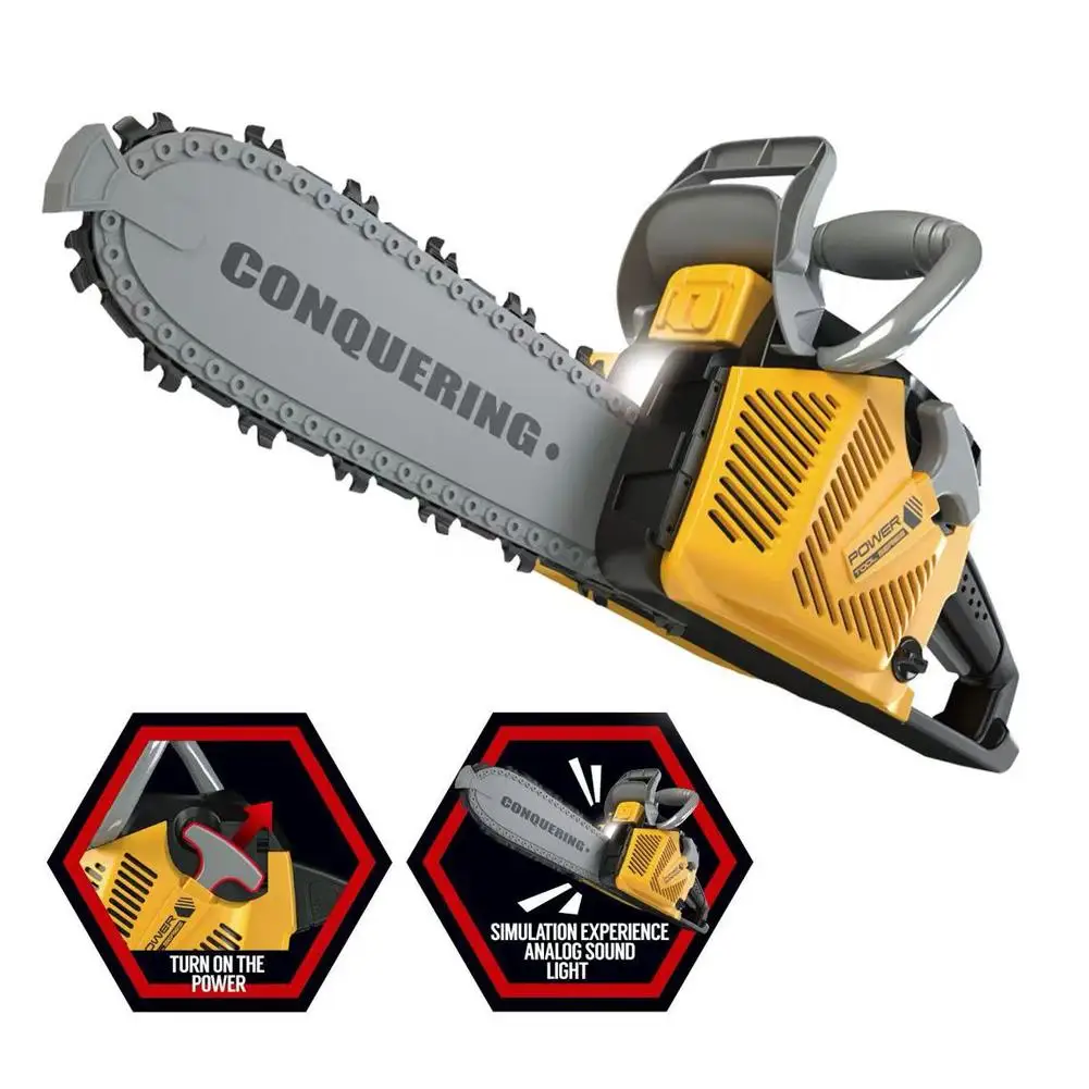 Juguete de motosierra para niños, herramienta de juego de simulación segura con sonido realista, sierra eléctrica de juguete para niños y niñas, herramienta de regalo DIY