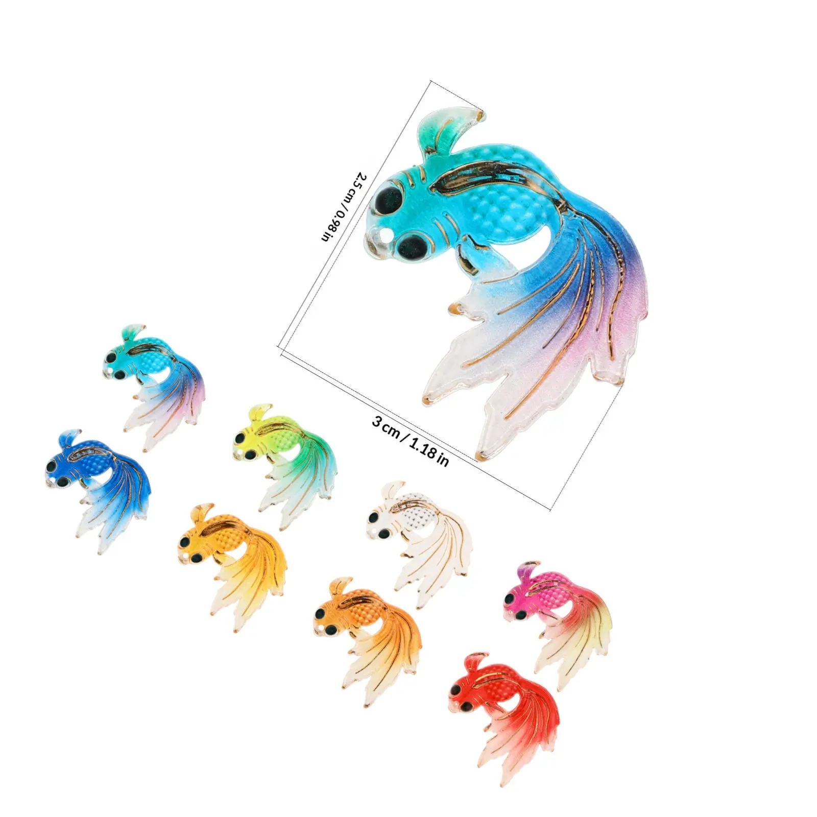 15Pcs Cute Cartoon Goldfish Decor Small Adorable Fish Figures for Learning Desk Home Office Yard Garden Decorative Fish